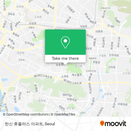 한신 휴플러스 아파트 map