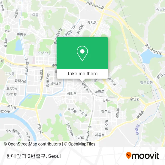 한대앞역 2번출구 map