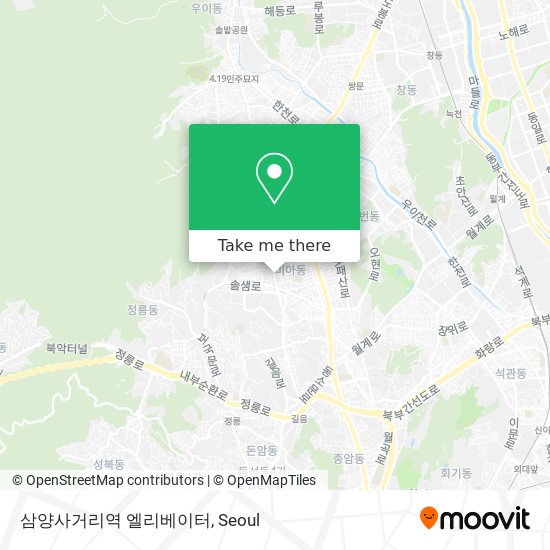 삼양사거리역 엘리베이터 map