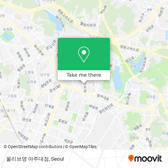 올리브영 아주대점 map