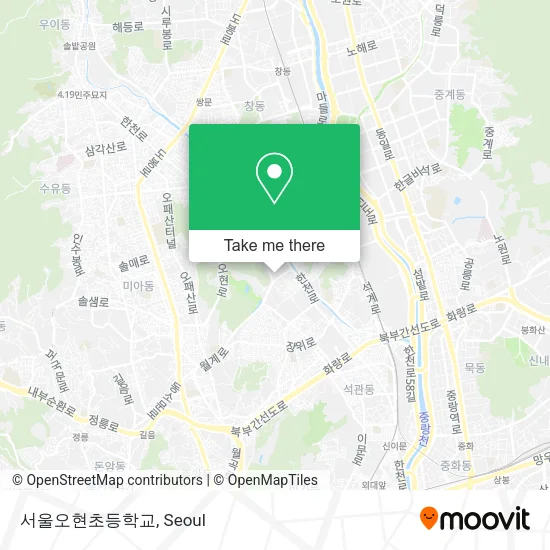 서울오현초등학교 map