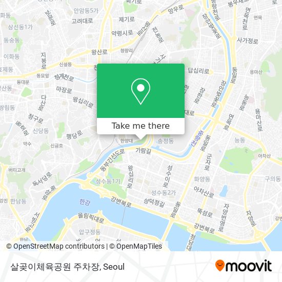 살곶이체육공원 주차장 map