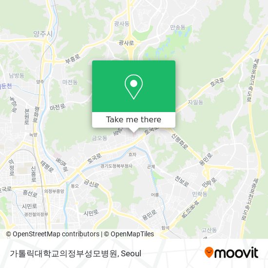 가톨릭대학교의정부성모병원 map