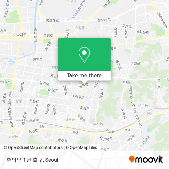 춘의역 1번 출구 map