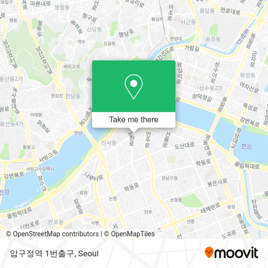 압구정역 1번출구 map