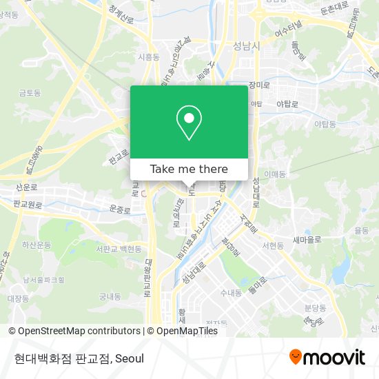 현대백화점 판교점 map