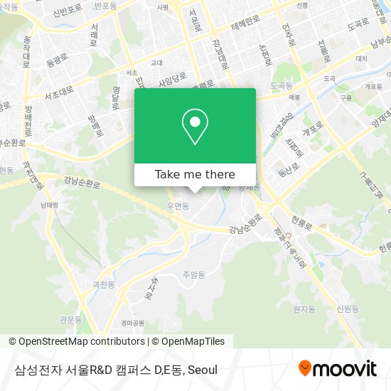 삼성전자 서울R&D 캠퍼스 D,E동 map