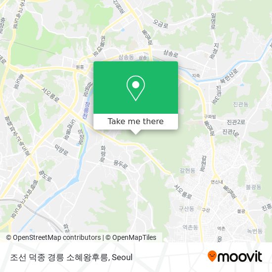 조선 덕종 경릉 소혜왕후릉 map