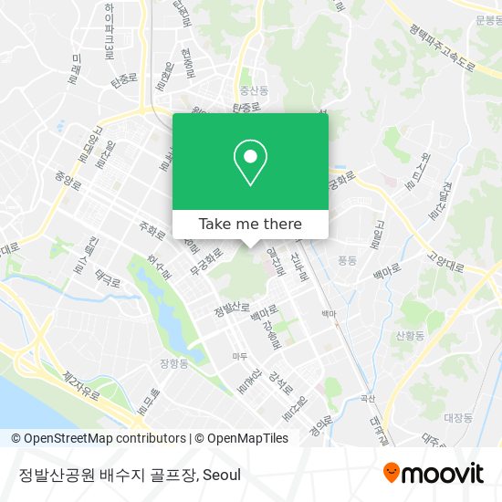 정발산공원 배수지 골프장 map