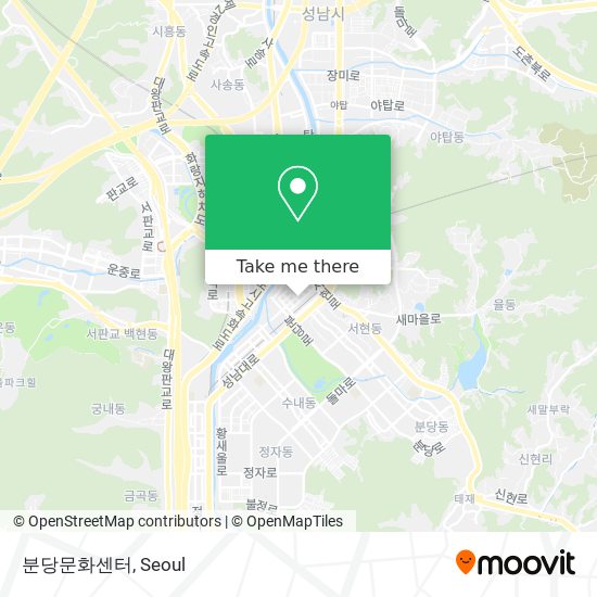 분당문화센터 map