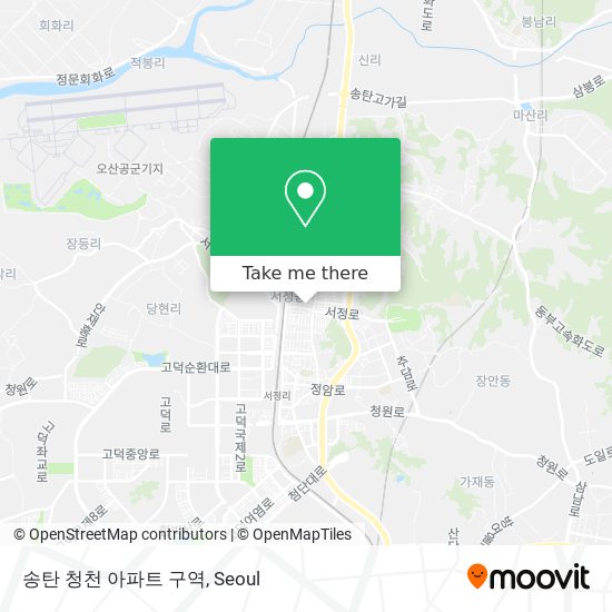 송탄 청천 아파트 구역 map