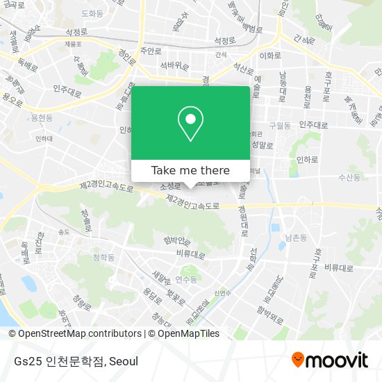 Gs25 인천문학점 map