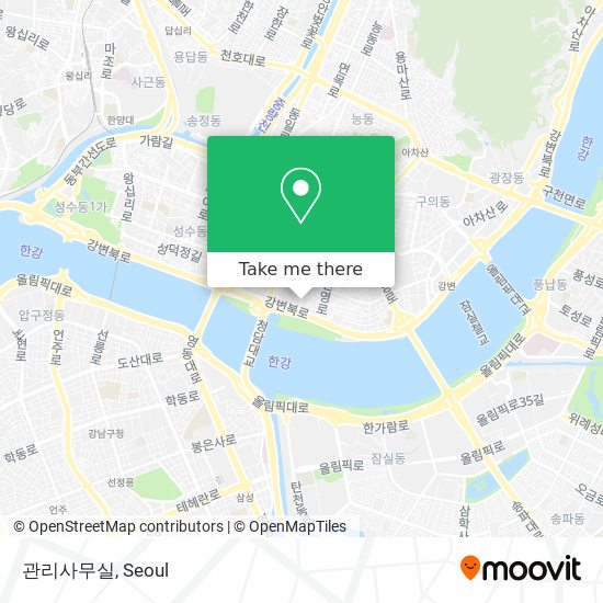 How to get to 관리사무실 in 광진구, 서울시 by Bus or Subway?