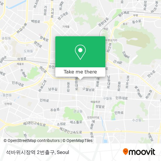 석바위시장역 2번출구 map