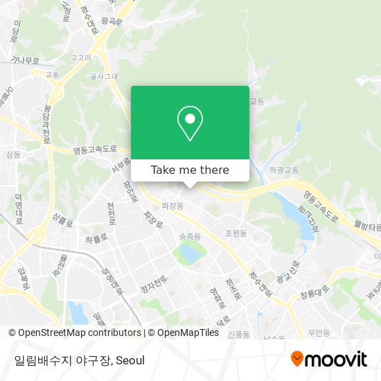 일림배수지 야구장 map