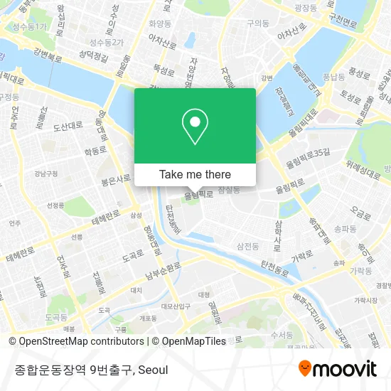 종합운동장역 9번출구 map