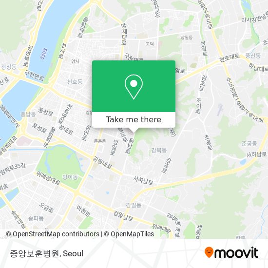 중앙보훈병원 map