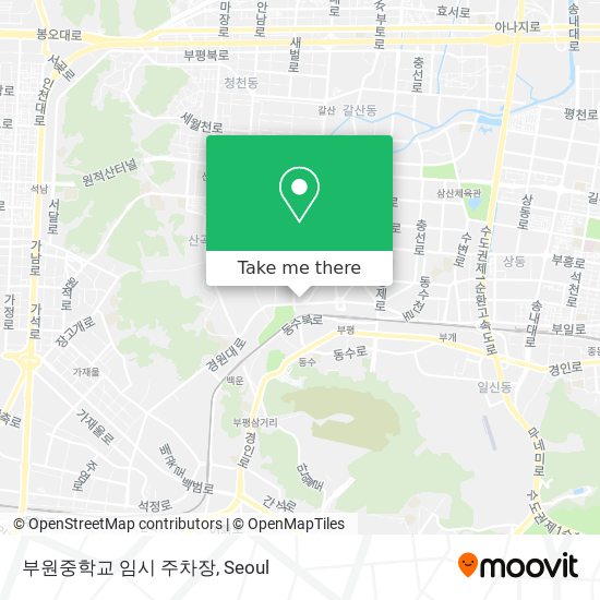 부원중학교 임시 주차장 map