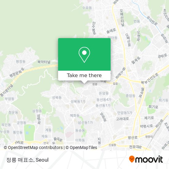 정릉 매표소 map