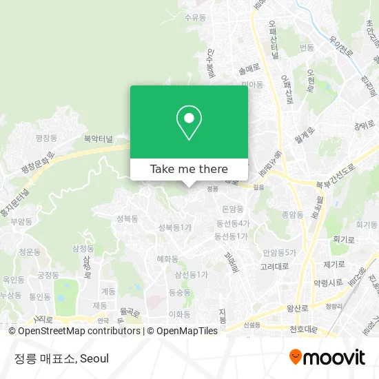 정릉 매표소 map
