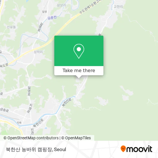 북한산 농바위 캠핑장 map