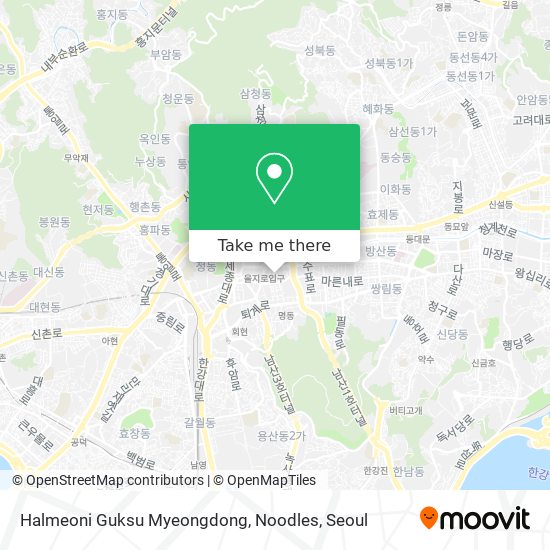 Halmeoni Guksu Myeongdong, Noodles map