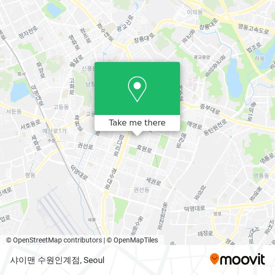 샤이맨 수원인계점 map