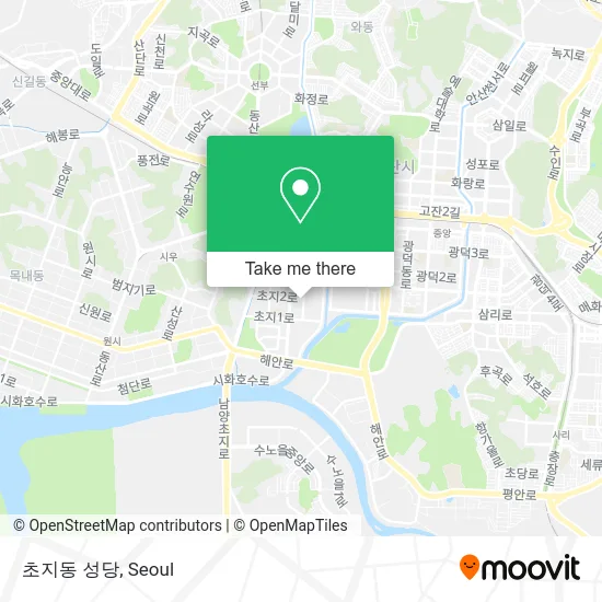 초지동 성당 map