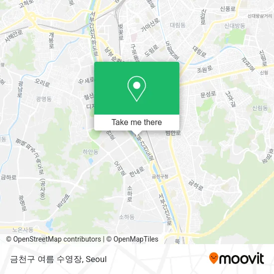 금천구 여름 수영장 map