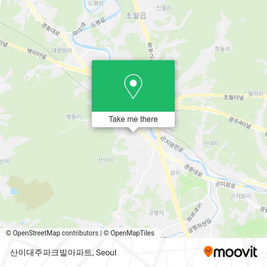산이대주파크빌아파트 map
