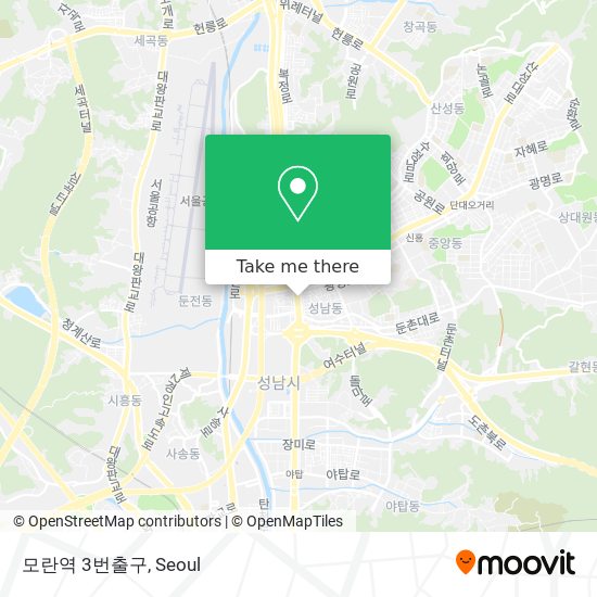 모란역 3번출구 map