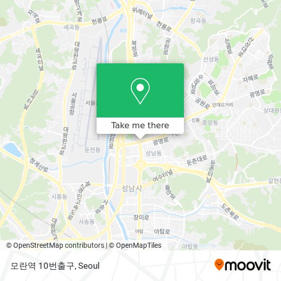 모란역 10번출구 map