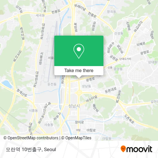 모란역 10번출구 map