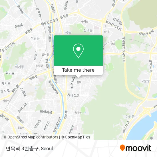 면목역 3번출구 map