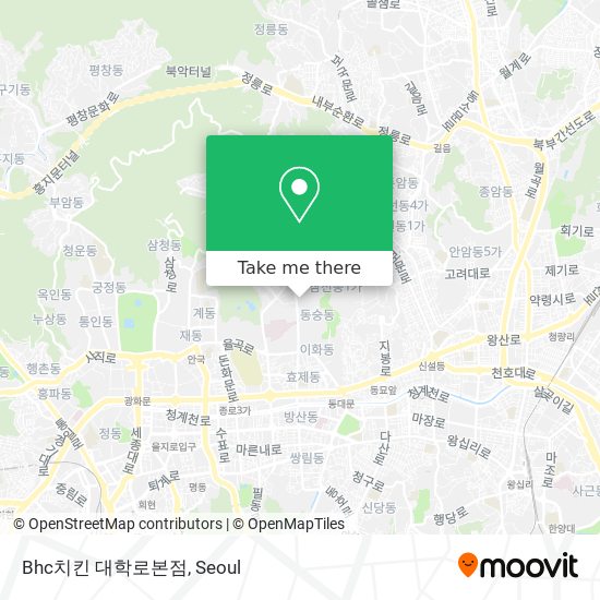 Bhc치킨 대학로본점 map