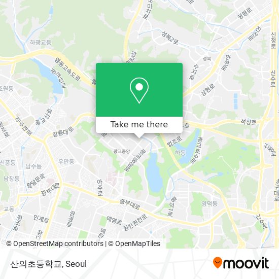 산의초등학교 map