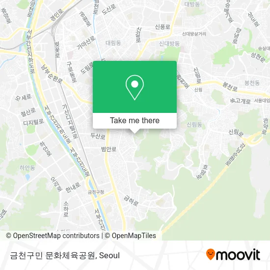 금천구민 문화체육공원 map