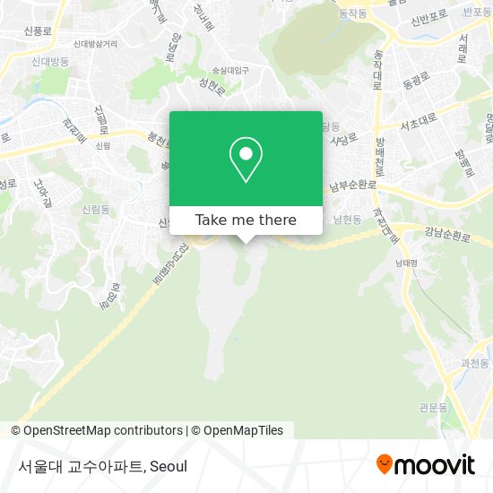 서울대 교수아파트 map