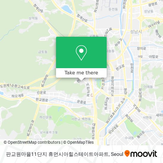 판교원마을11단지 휴먼시아힐스테이트아파트 map