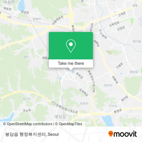 봉담읍 행정복지센터 map