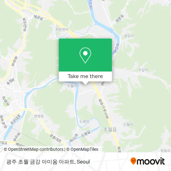 광주 초월 금강 아미움 아파트 map
