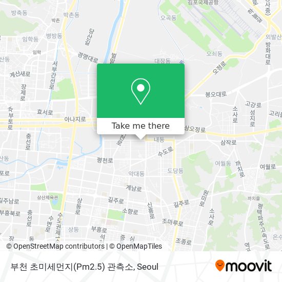 부천 초미세먼지(Pm2.5) 관측소 map