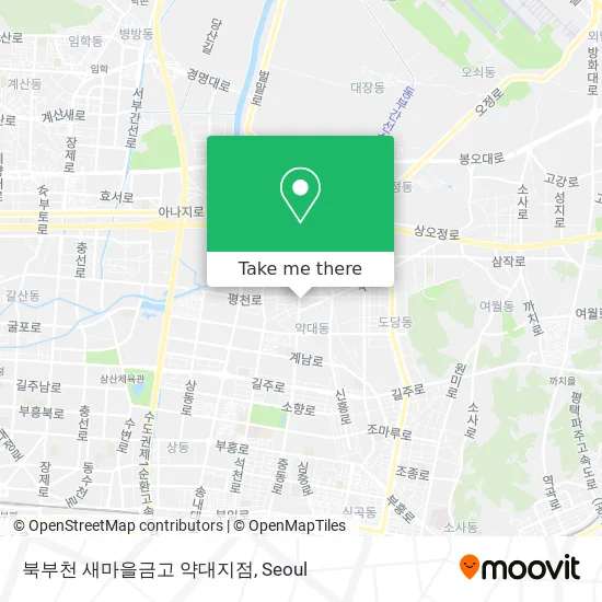북부천 새마을금고 약대지점 map