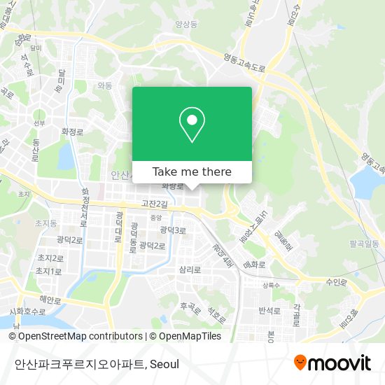 안산파크푸르지오아파트 map