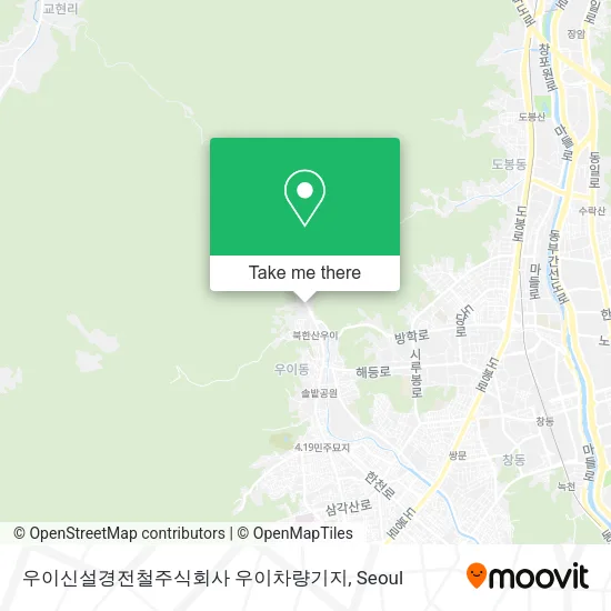 우이신설경전철주식회사 우이차량기지 map