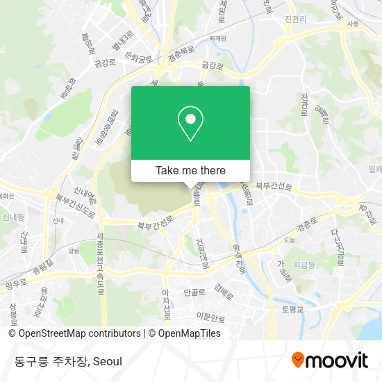 동구릉 주차장 map