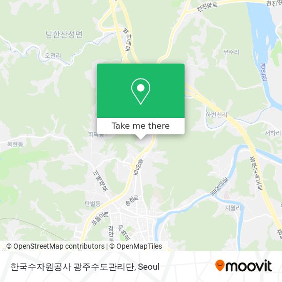 한국수자원공사 광주수도관리단 map