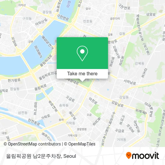 올림픽공원 남2문주차장 map