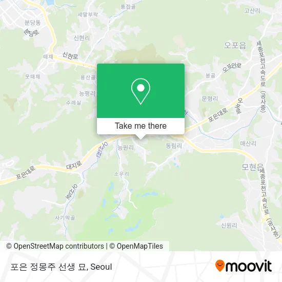포은 정몽주 선생 묘 map