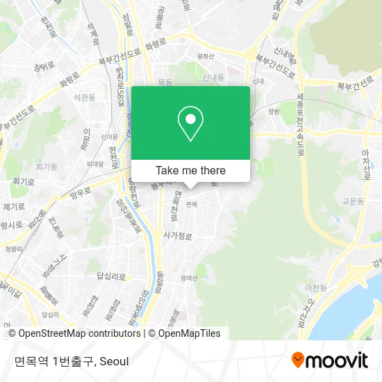 면목역 1번출구 map